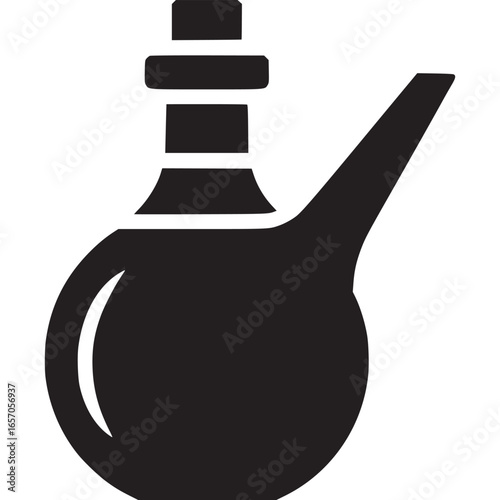 Black oil and vinegar cruet isolated on white background, a kitchen container for cooking and flavoring food with a healthy and natural ingredient