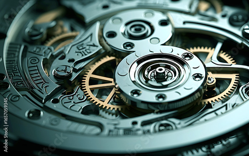 Wallpaper Mural Intricate details of a handcrafted mechanical watch showcasing gears and artistry in close-up Torontodigital.ca