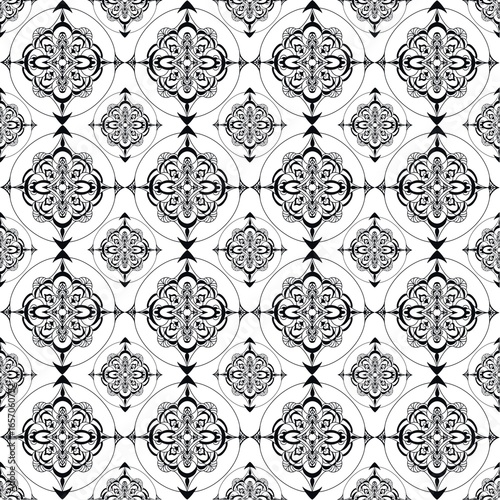 black and white pattern mandala