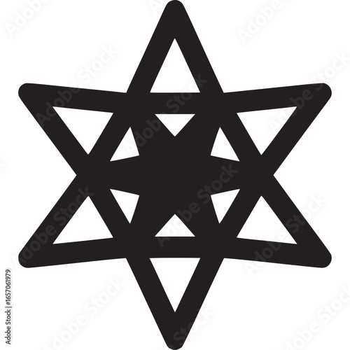 Star of david isolated on white background, a jewish symbol representing judaism, spirituality, and cultural heritage in a geometric design