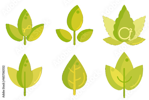 Vibrant green leaf illustrations symbolizing nature, growth, and environmental concepts for diverse projects, ready to inspire