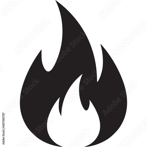 Illustration of a burning flame isolated on white background