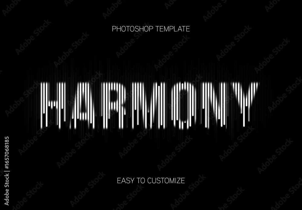 Black And White Sound Font Wave Glitch Distorted Text Effect Stock ...