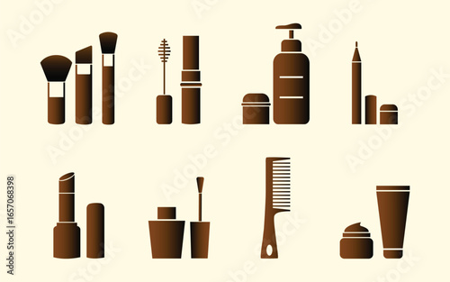 Beauty products and makeup vector illustration