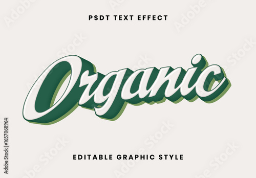 White And Green Healthy Font Script Bold 3D Text Effect
