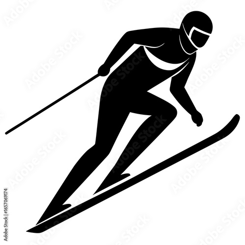 Black skier racing downhill skiing sport