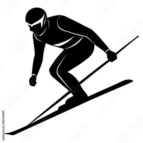 Black skier racing downhill skiing winter sports
