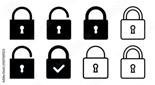Padlock icon vector illustration. set of padlocks. set of locks. lock icon set. Lock Vector Art. Padlock Vector Icon Design Illustration. Free vector padlock icon. Open lock icon