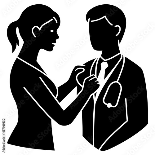 Doctor examining patient with stethoscope medical examination