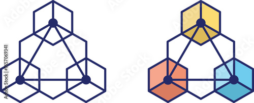 Modern Block Chain Icon Vector Design Pack for Crypto and Web3