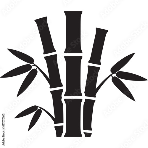 Elegant bamboo silhouette isolated on white background, a symbol of nature, growth, and zen, perfect for minimalist designs and asianinspired themes