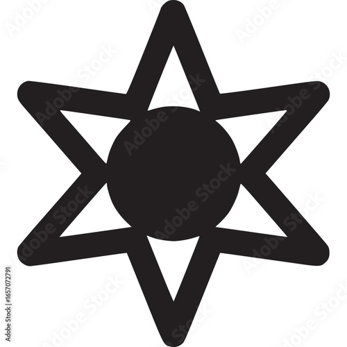 Geometric star shape isolated on white background, a simple and modern design element for decoration, logo, and abstract graphic illustration