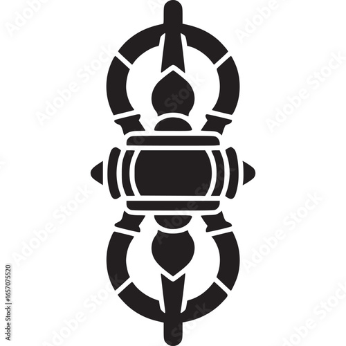 Vajra dorje isolated on white background, a simple and modern vector illustration for buddhism, hinduism, and spiritual designs