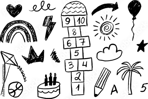 Kindergarten Chalk Elements Set