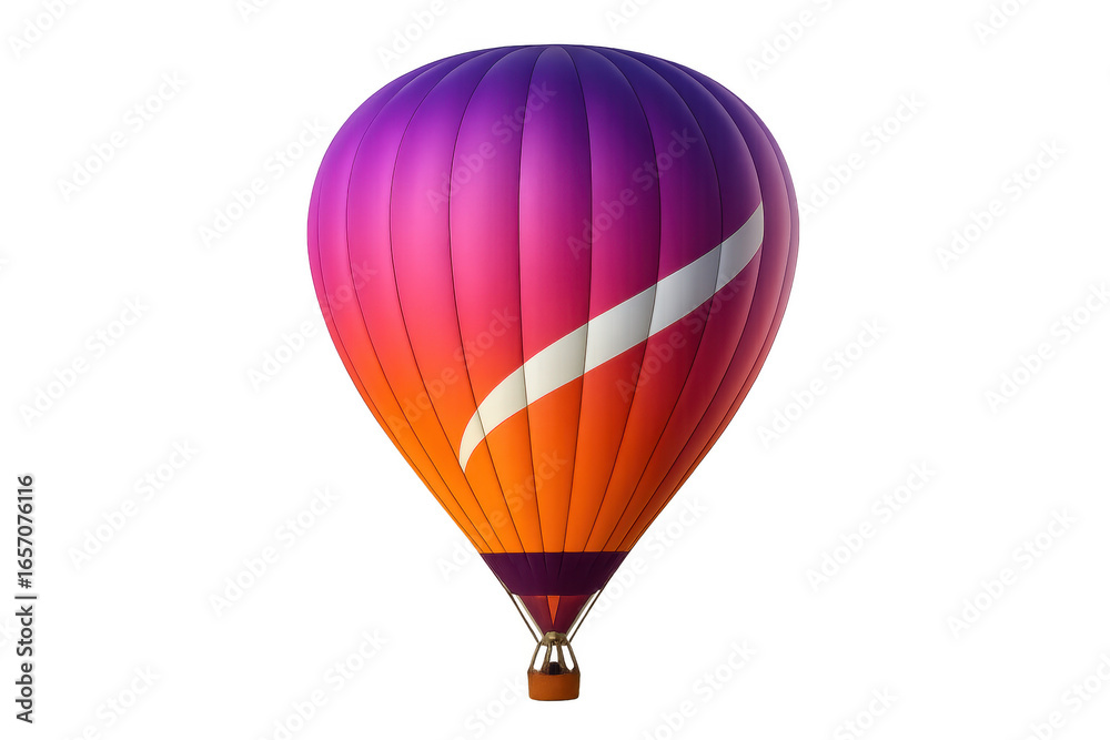 Fototapeta premium Colorful hot air balloon flying with transparent background