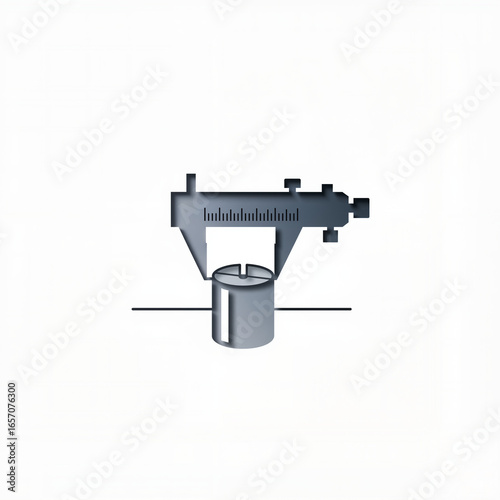 Calibration & Measurement Certification Icon — Vernier Caliper on Stand