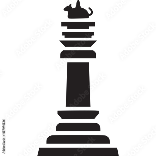 Chhatri icon isolated on white background, a traditional indian memorial structure representing heritage, culture, and historical significance