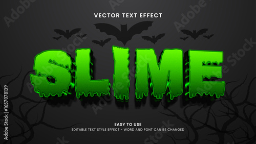 editable text effect slime 3d style premium vector 