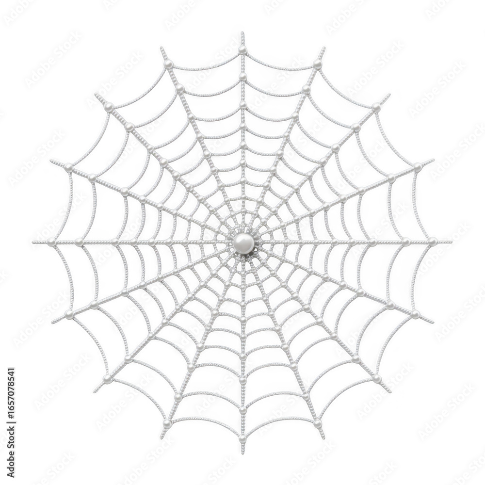 Fototapeta premium Intricate silver spiderweb design isolated on transparent background