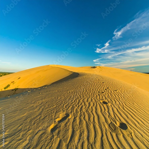 Fototapeta Naklejka Na Ścianę i Meble -  Golden dunes under a vast sky