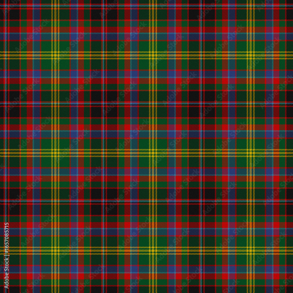 Blue, Red, Green, Yellow, Black Tartan Weave Pattern - Tile Blue, Red, Green, Yellow, Black Tartan Weave Pattern - Tile