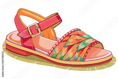 vector of Velvet sandal - light, soft, suitable for use on carpets and rugs.