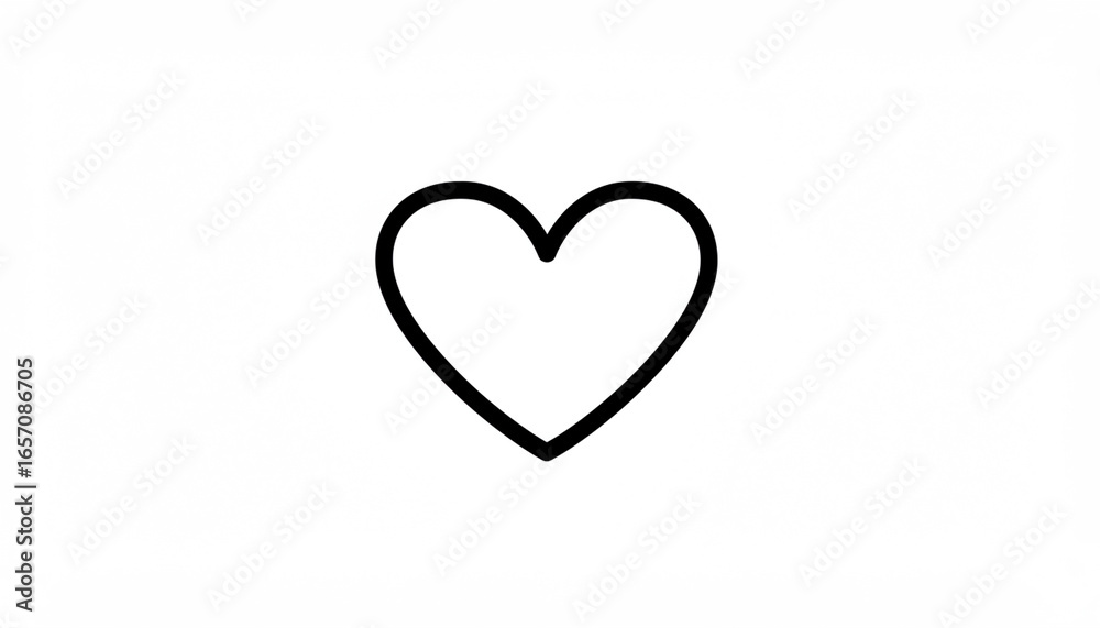 Black Heart Outline Minimal Icon Black Heart Outline Minimal Icon