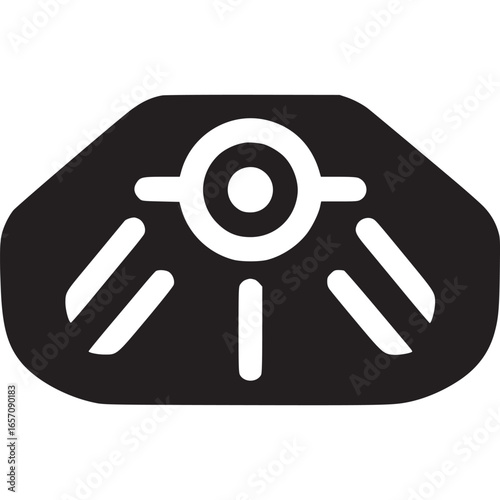 Car headlight isolated on white background, a modern design element for automotive industry, representing speed, technology and transportation