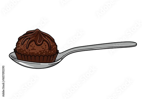 Chocolate Truffle Delight A Gourmet Treat on a Spoon, Ready to Savor