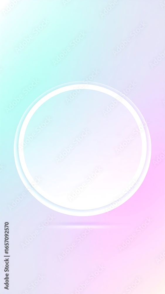 Fototapeta premium Pastel gradient background with glowing circle frame