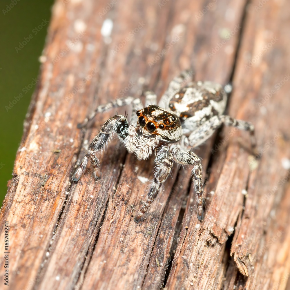 Obraz premium Jumping spider on wood