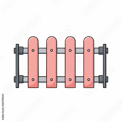 Pink xylophone musical instrument in minimalistic design  