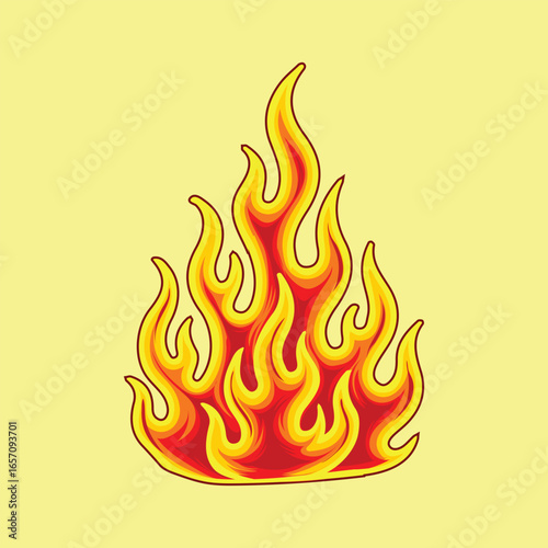 hand drawing Blust Big  fire stock illustrationdesign