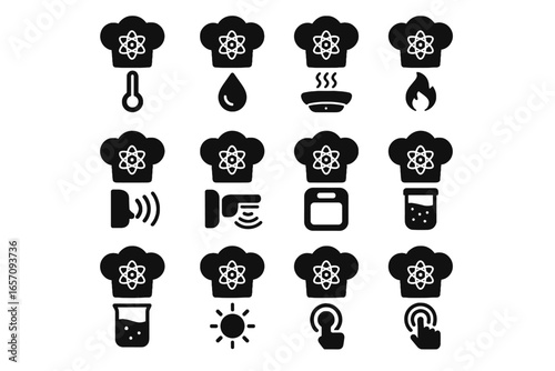 Weight humidity icon detector smoke light ai kitchen vector sound motion sensor