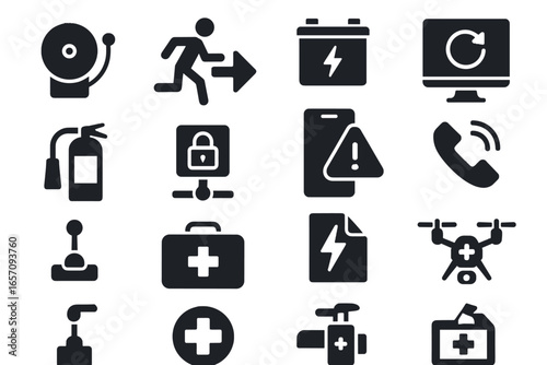 Icon switch backup first vector alert emergency kit manual suppression emer