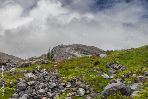 mountain landscape with clouds