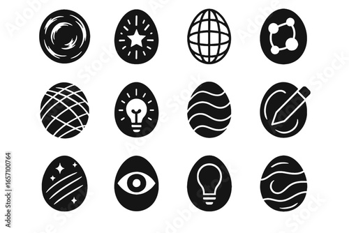 Vector concept creative icon orb egg abstract data idea design icons shell