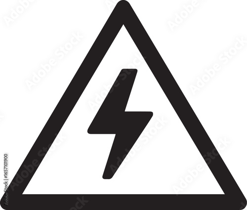High Voltage Hazard Sign: A simple, yet stark, illustration of a high voltage warning symbol, designed to alert and protect. 