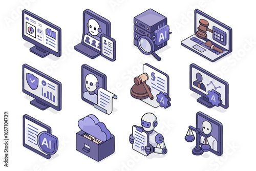 Tech diligence dashboard law reporting patent vector legal icon integration ai negotiation