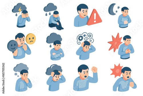 Spike vector overload icons emotional mental burnout alert fitness icon symbol insomnia