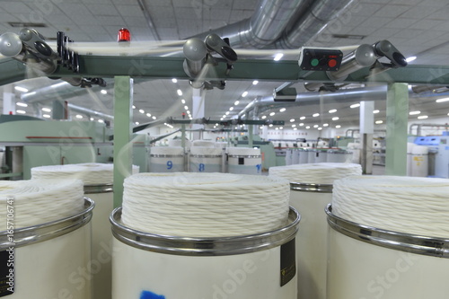 Cotton textile factory equipment is in operation