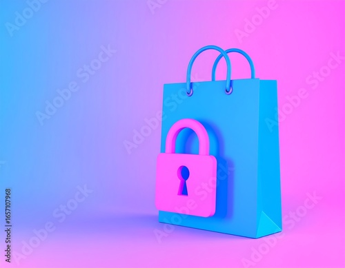 Shopping bag with padlock