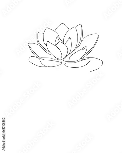 Elegant black and white lotus flower illustration, , symbolizing peace and serenity with its minimalist design and spiritual essence vector art drawing