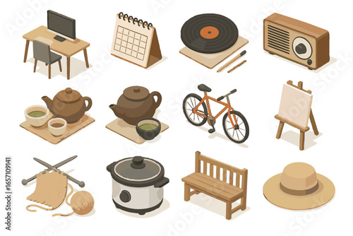 Icon calendar slow vector sun icons detox hat digital ride record vintage