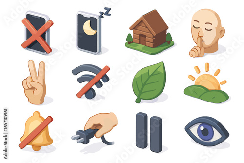 Vector cable detox nature hill icons crossed icon sign silent symbol digital
