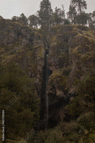 waterfall in the middle of the forest in Parque Dos Aguas in the State of Mexico