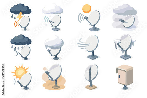 Dish wind impact connectivity thunderstorm weather sun signal disrupting icon affecting satellites