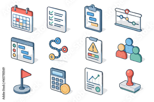 Icon milestone resource vector collaboration timeline assessment list risk icons migration planning