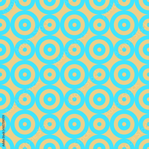 Circles pattern. Hoops seamless ornament. Dot motif. Circular figures backdrop. Rounds background. Rings wallpaper. Digital paper, textile print, web design, abstract image. Vector illustration.