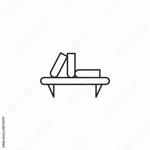 bookshelf books icon sign vector